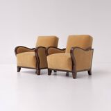 Paire de fauteuils club Art Déco, années 1940