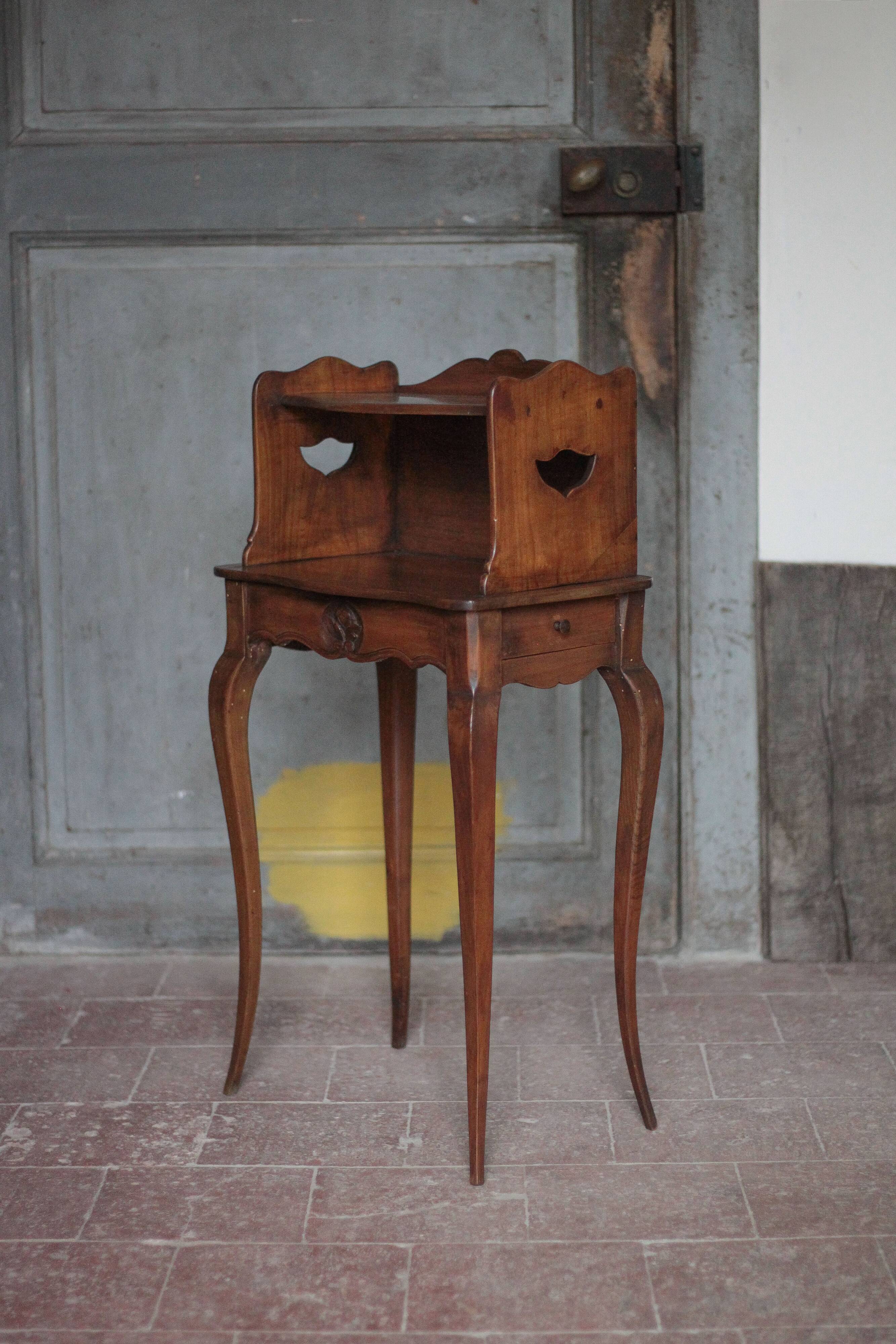 Bedside table, nightstand wood, accent furniture, antique furniture.