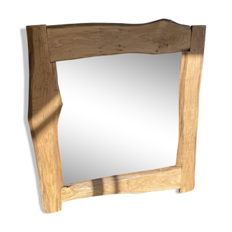 Mirror with irregular wood