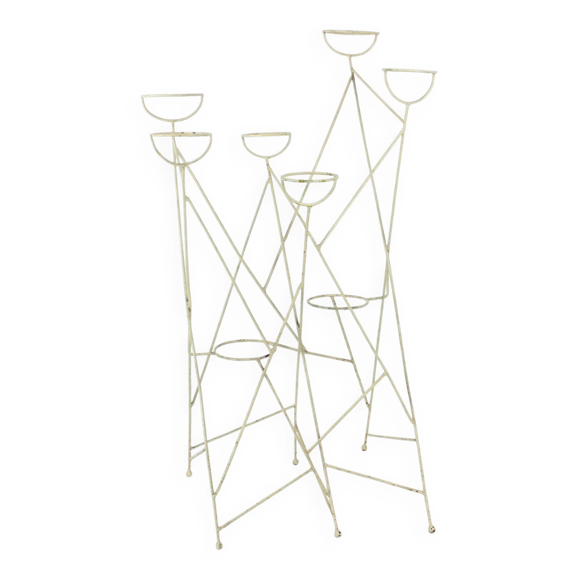 Large Mid Century Steel Plant Holder Stand, Czechoslovakia 1960s