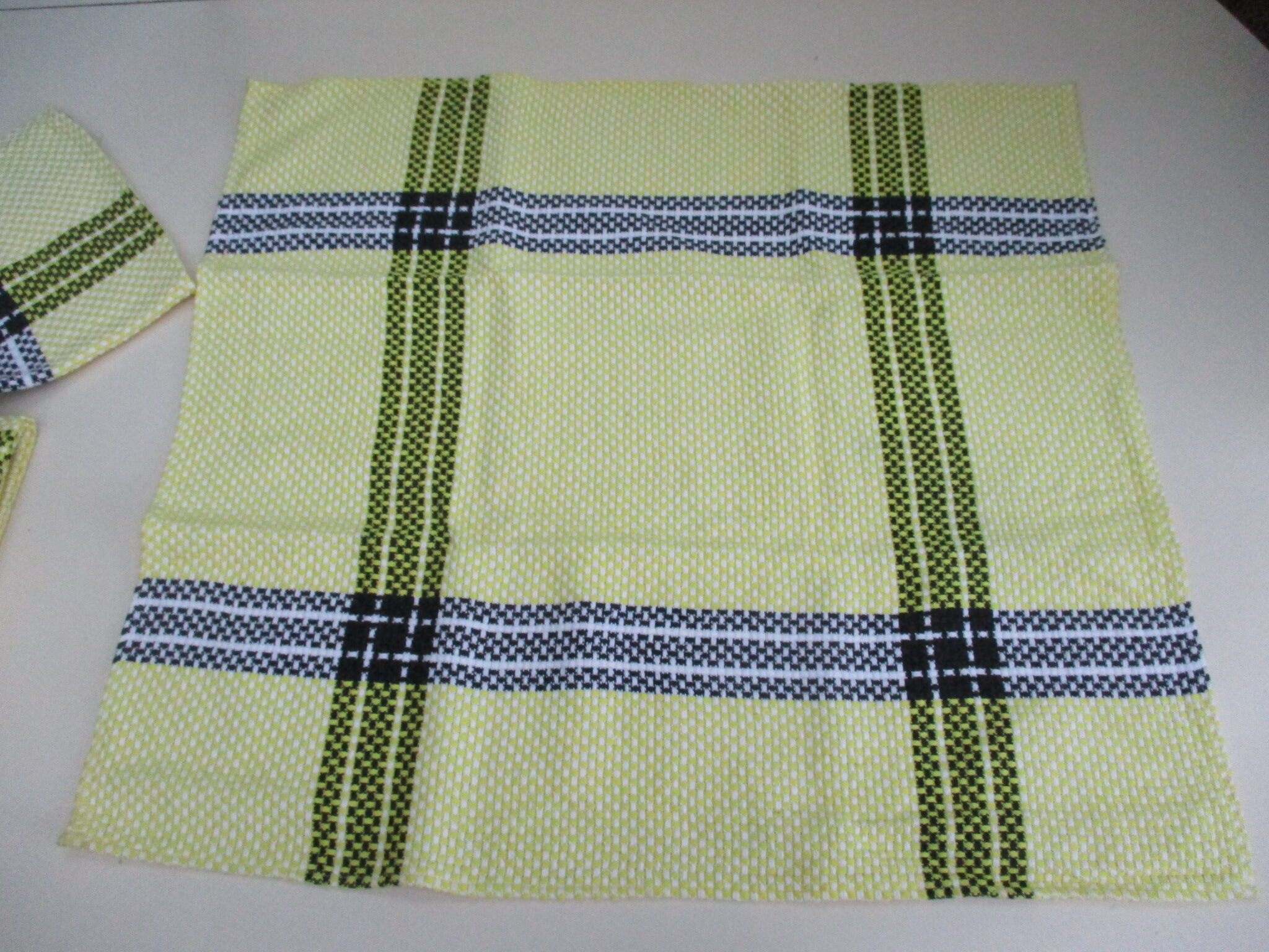 Five cotton napkins, woven pattern, Basque style