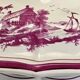 Antique large Gien vegetable soup tureen, pink landscape model, 1938/1960