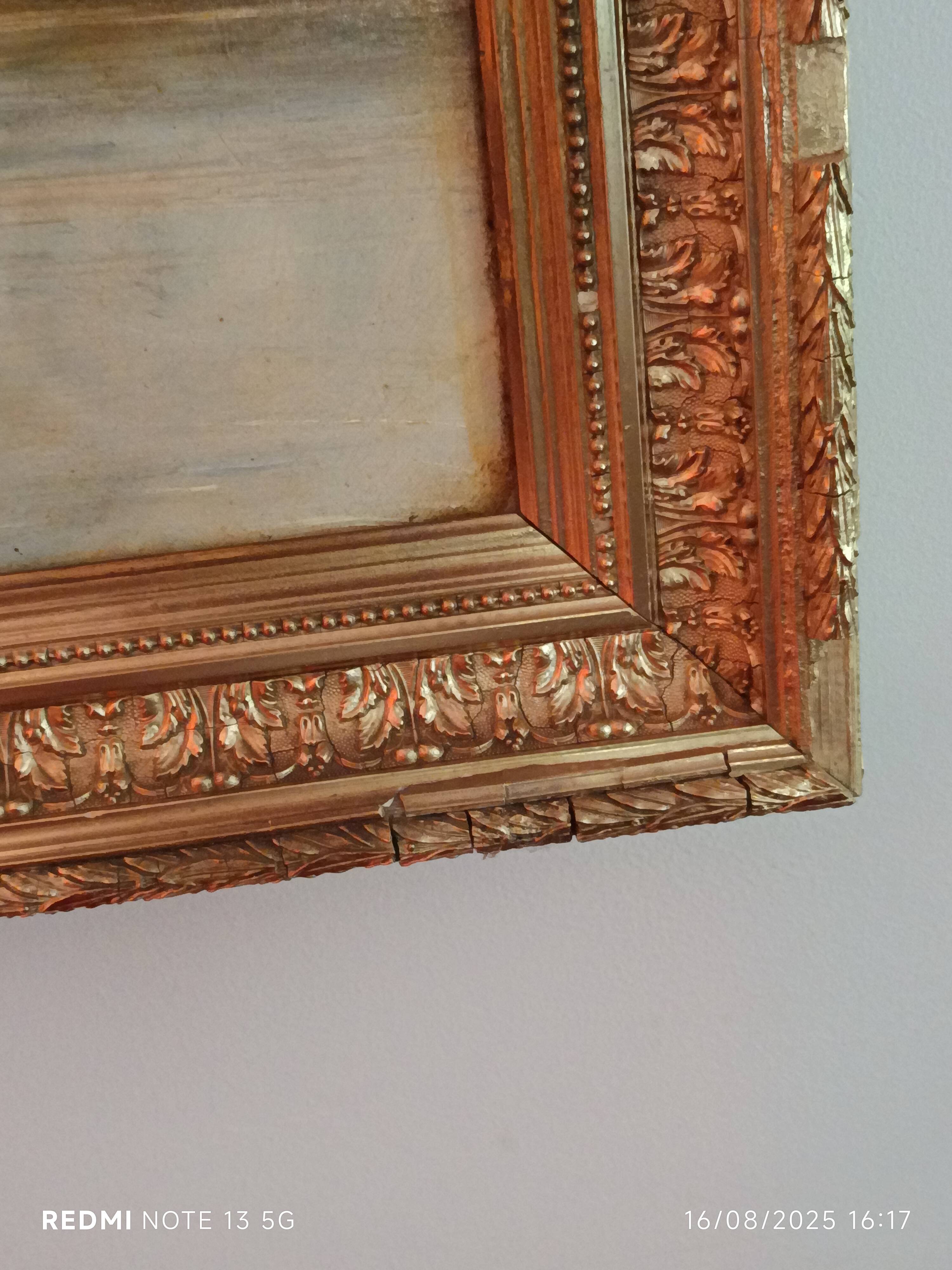 large oil on canvas signed Alfred Godchaux 19th century riverside