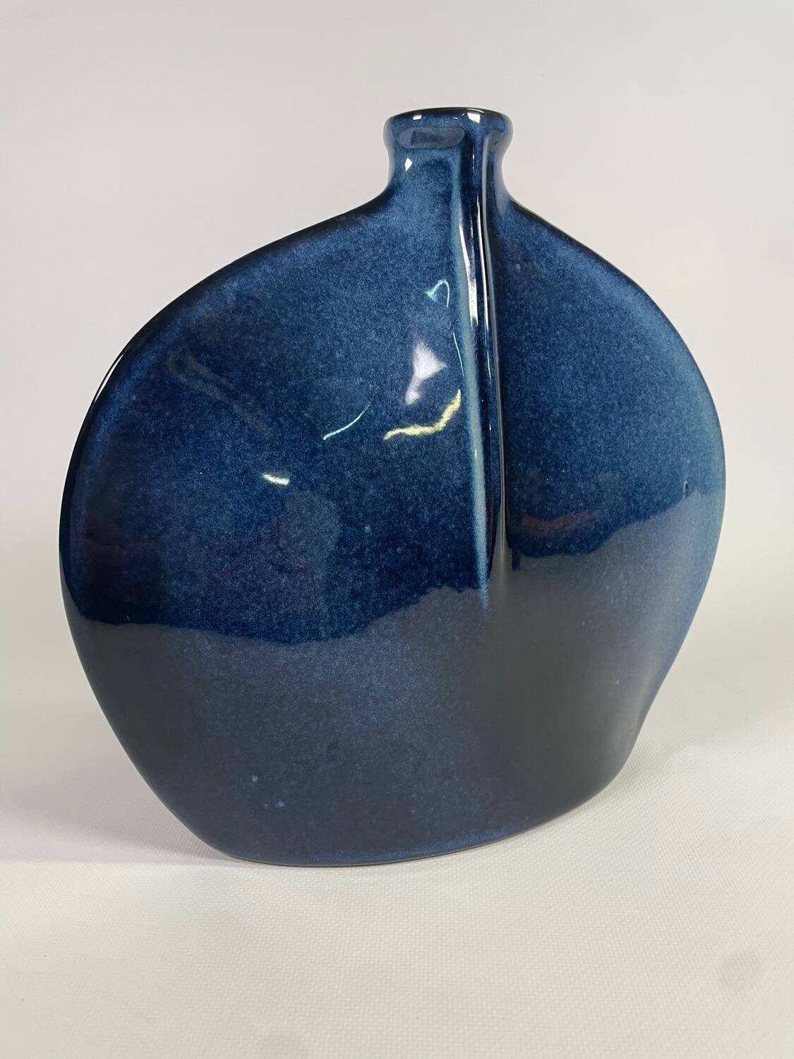 Blue glazed stoneware vase