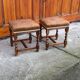 2 tabourets en bois tourné, 1950