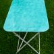 Vintage green and white painted metal folding garden table 1950