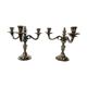Pair of silver metal candlesticks