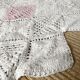 Pink and white crochet single bedspread 135X210 cm