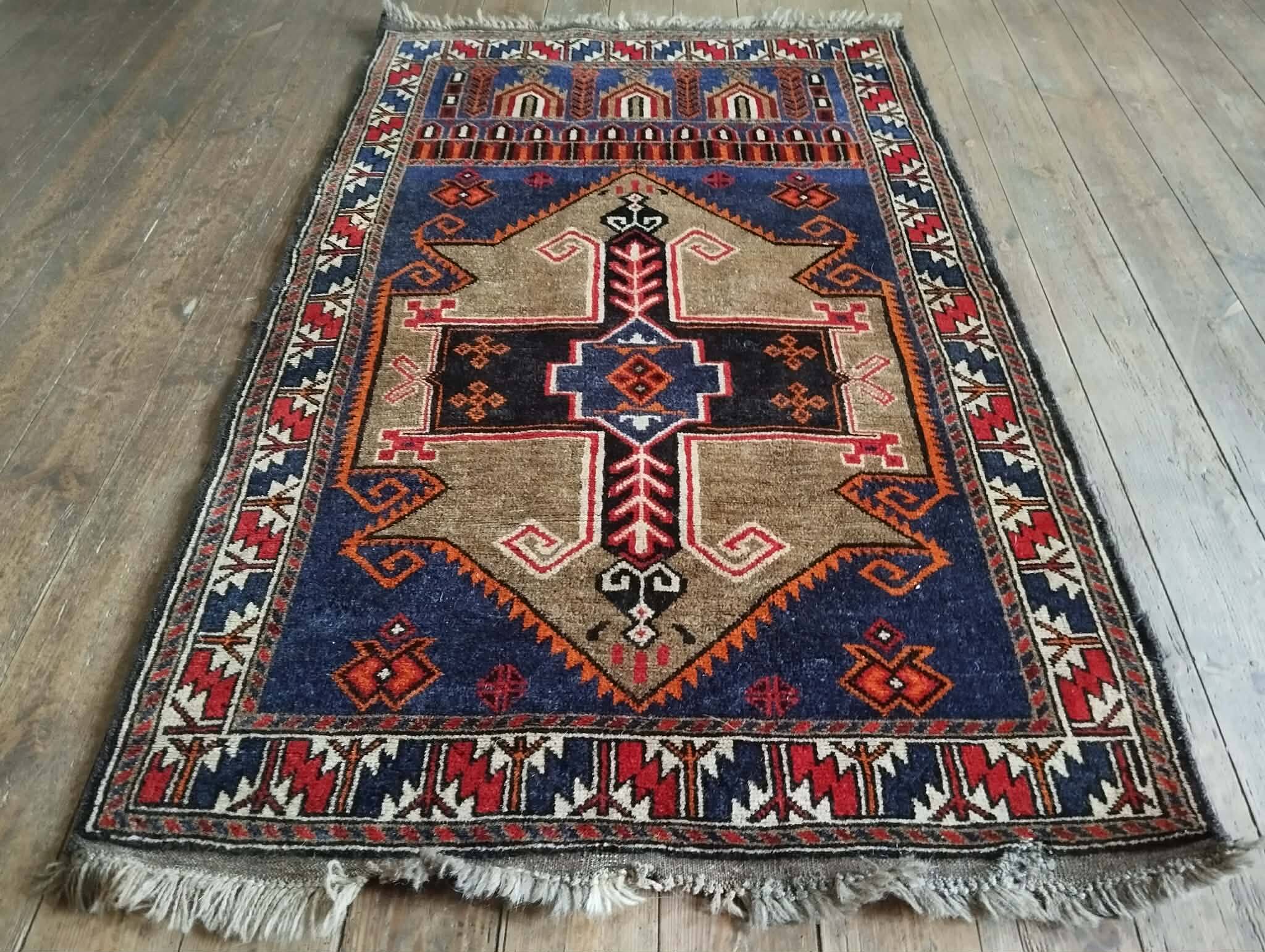 Handmade Afghan Belouch rug 125x80cm