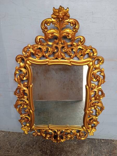 Baroque mirror Louis XV gilded wood ep XIX em - 105 cm