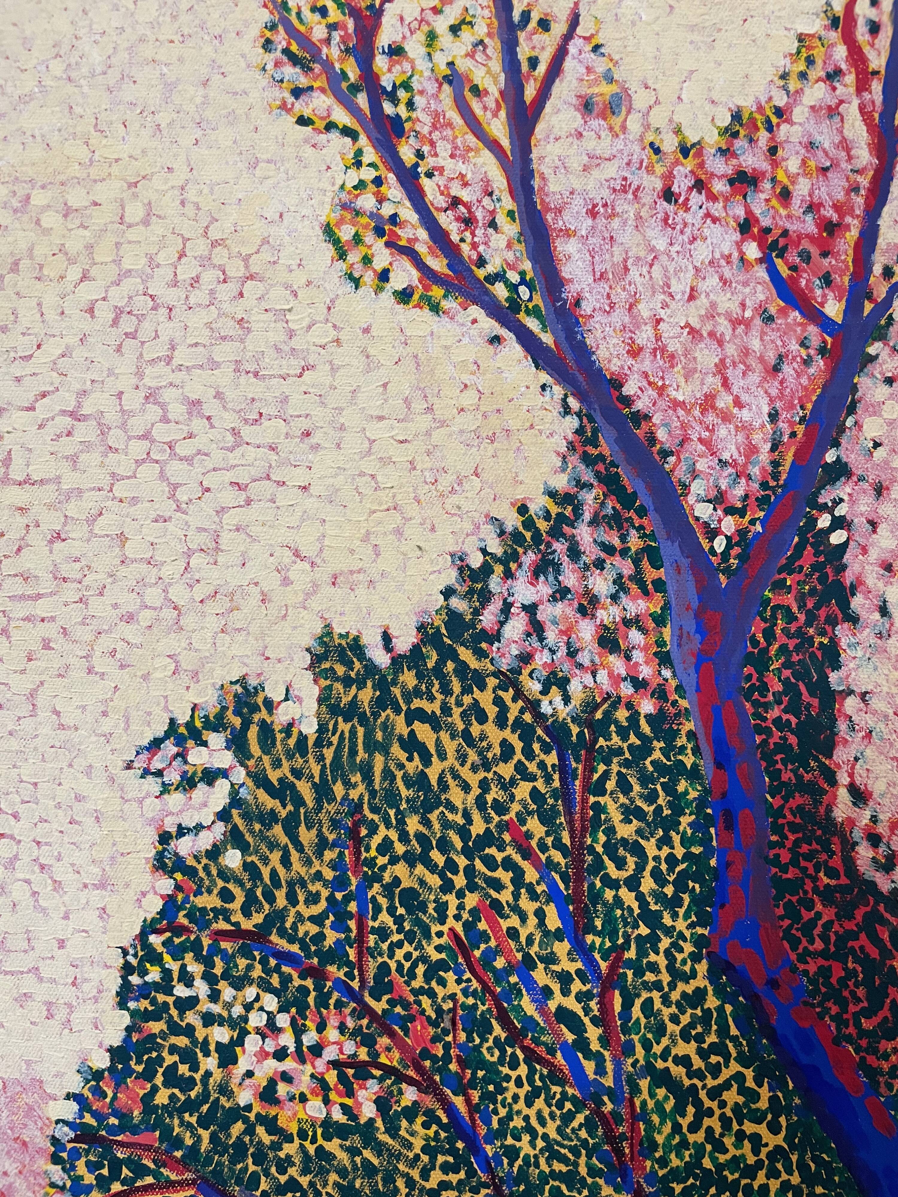 Table painting pointillism Quai de Seine Paris pont XXe