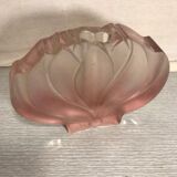 Vase ancien soliflore cristal Walther glas verre rose forme lotus vintage