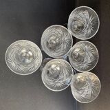 6 glasses with white wine crystal blown and cut xxth