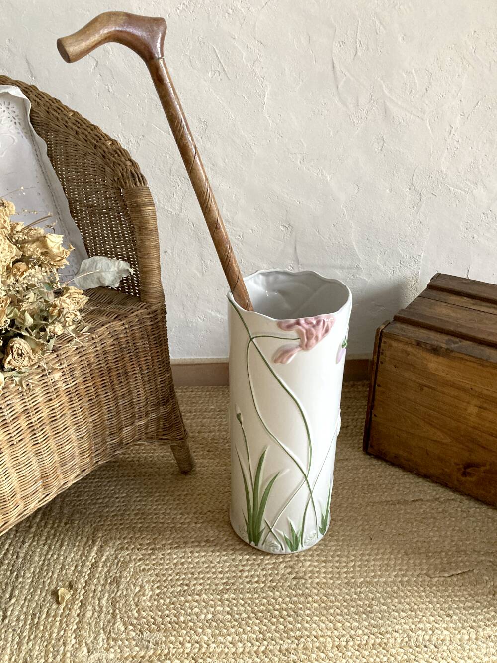 Art Deco style earthenware umbrella stand