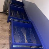 Buffet en bois, bleu