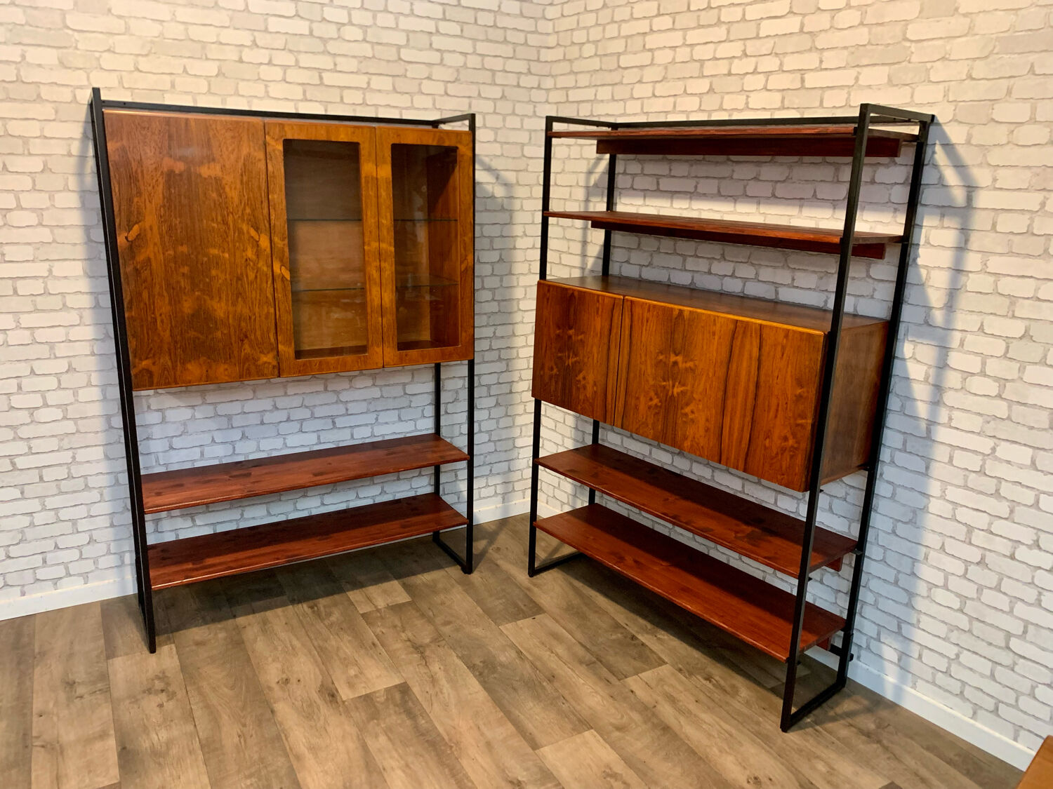 Vintage modular rosewood bookcase 1960