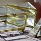4 anciennes boites à bijoux en verre, laiton et miroir