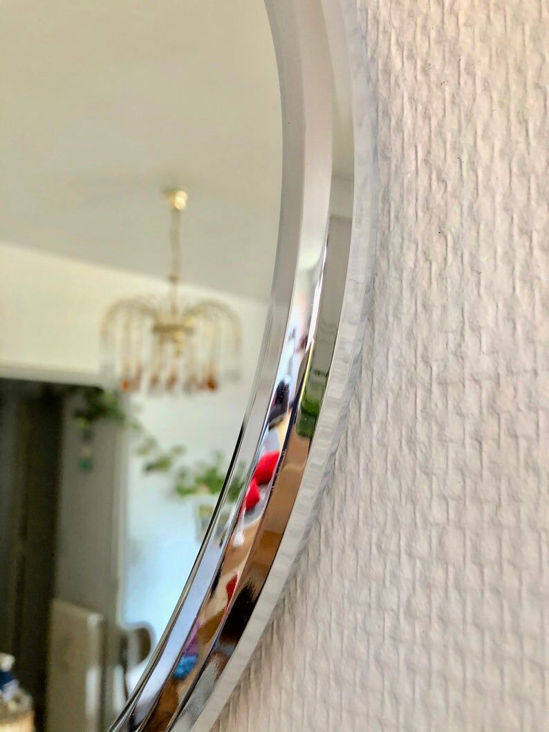 Mirror oval frame metal 50x82cm