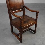 18th Century Liège Armchair in hand carved Oak, Belgium