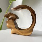 Vase sculpture en bois