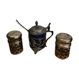 Salière et poivrier pot à moutarde
