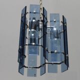 Suspended glass faceted