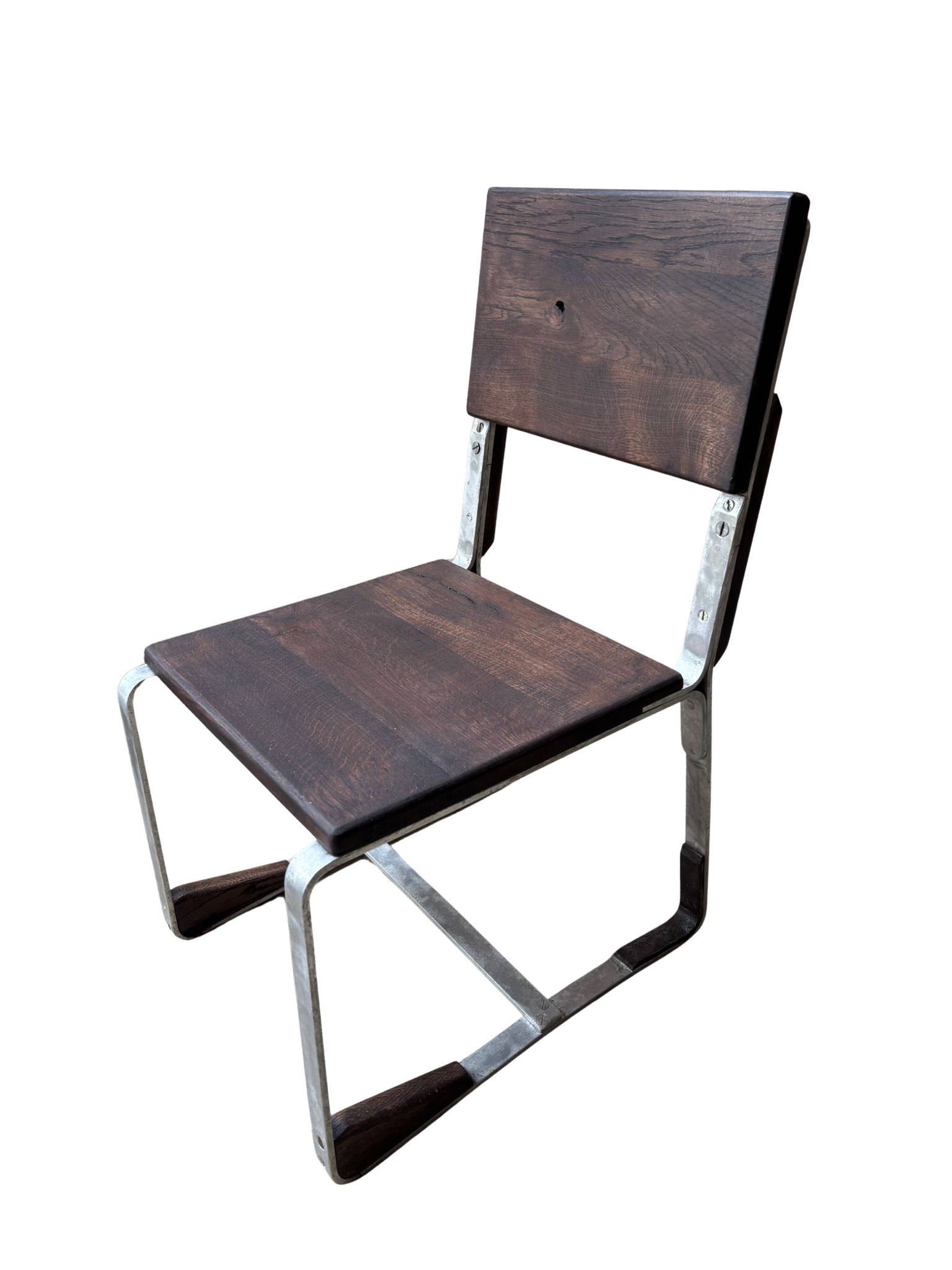 Low lounge chair — oak and chrome, 1930s