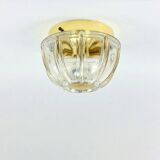 Mid-Century Glass & Brass Ceiling Light from Limburg, Germany, 1960s