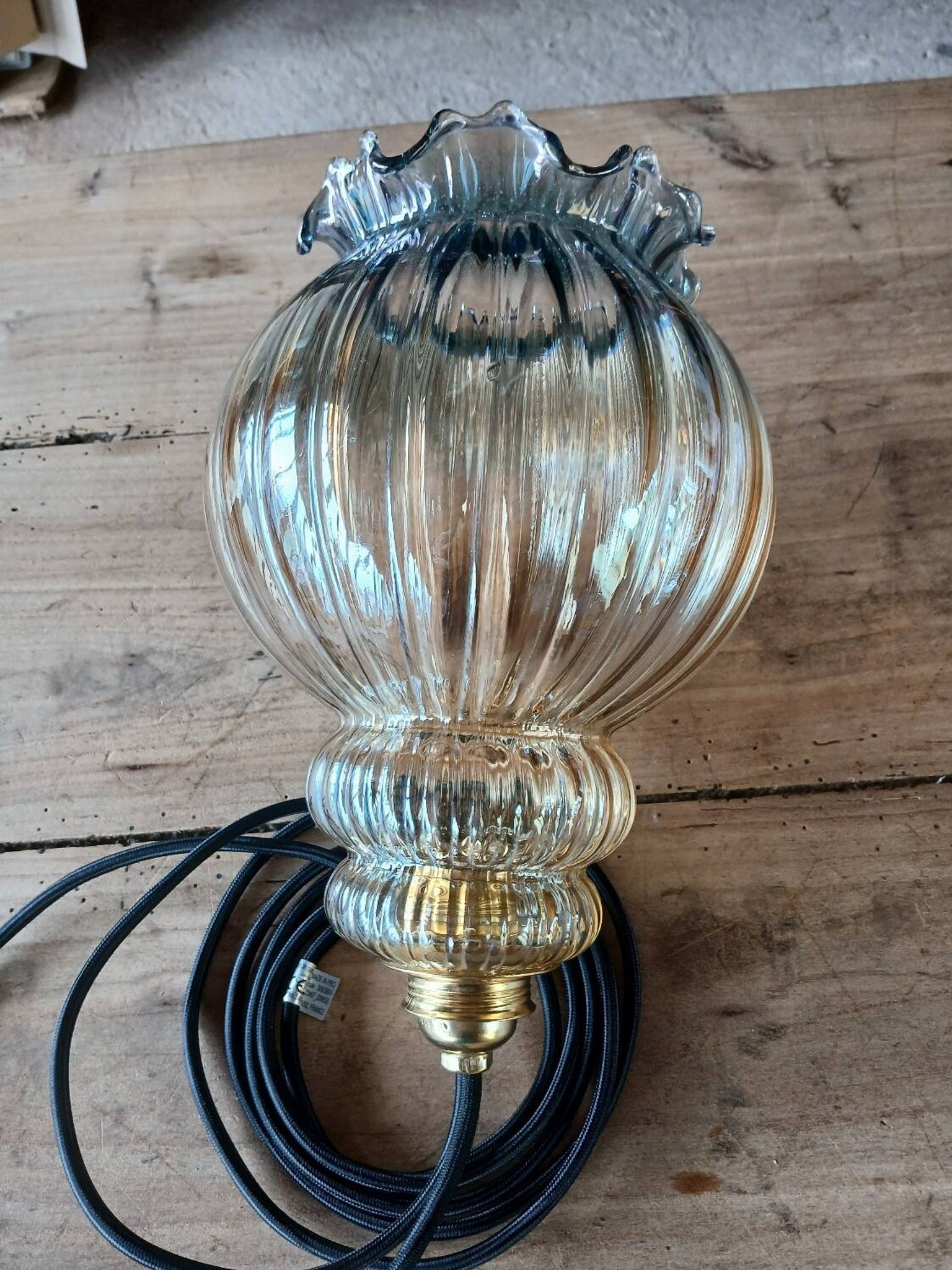 Suspension vintage en verre