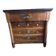 Empire commode from the 19th century in flame mahogany – Original intact black marble