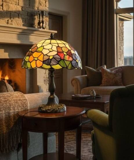 Lampe style Tiffany, années 1980