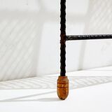 Rattan and metal coat rack
