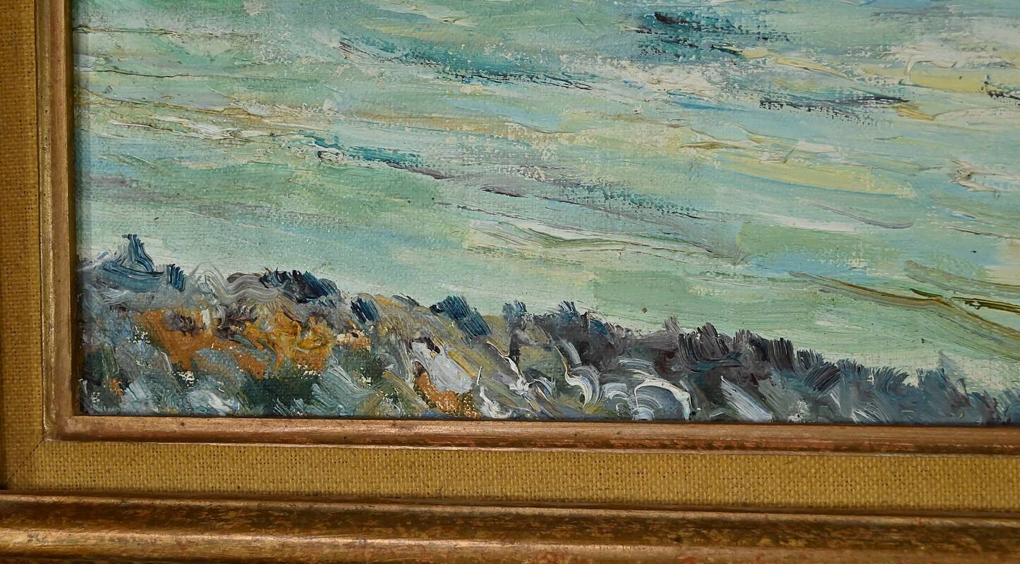 Painting “Petit Port Breton”, signed J.J Duboc – 1980