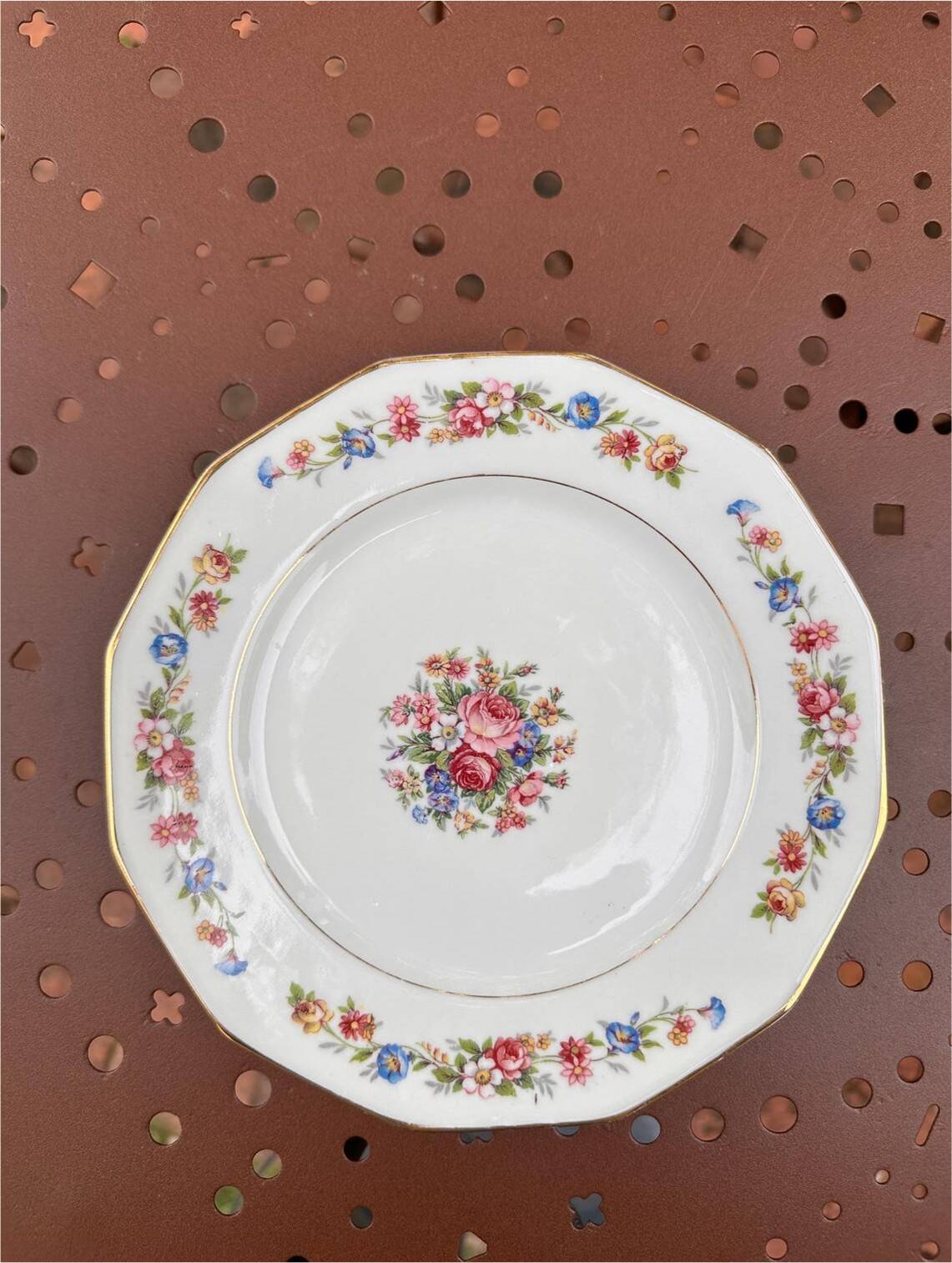 set of 6 Vintage Dessert Plates S.I.P France with Floral Decoration