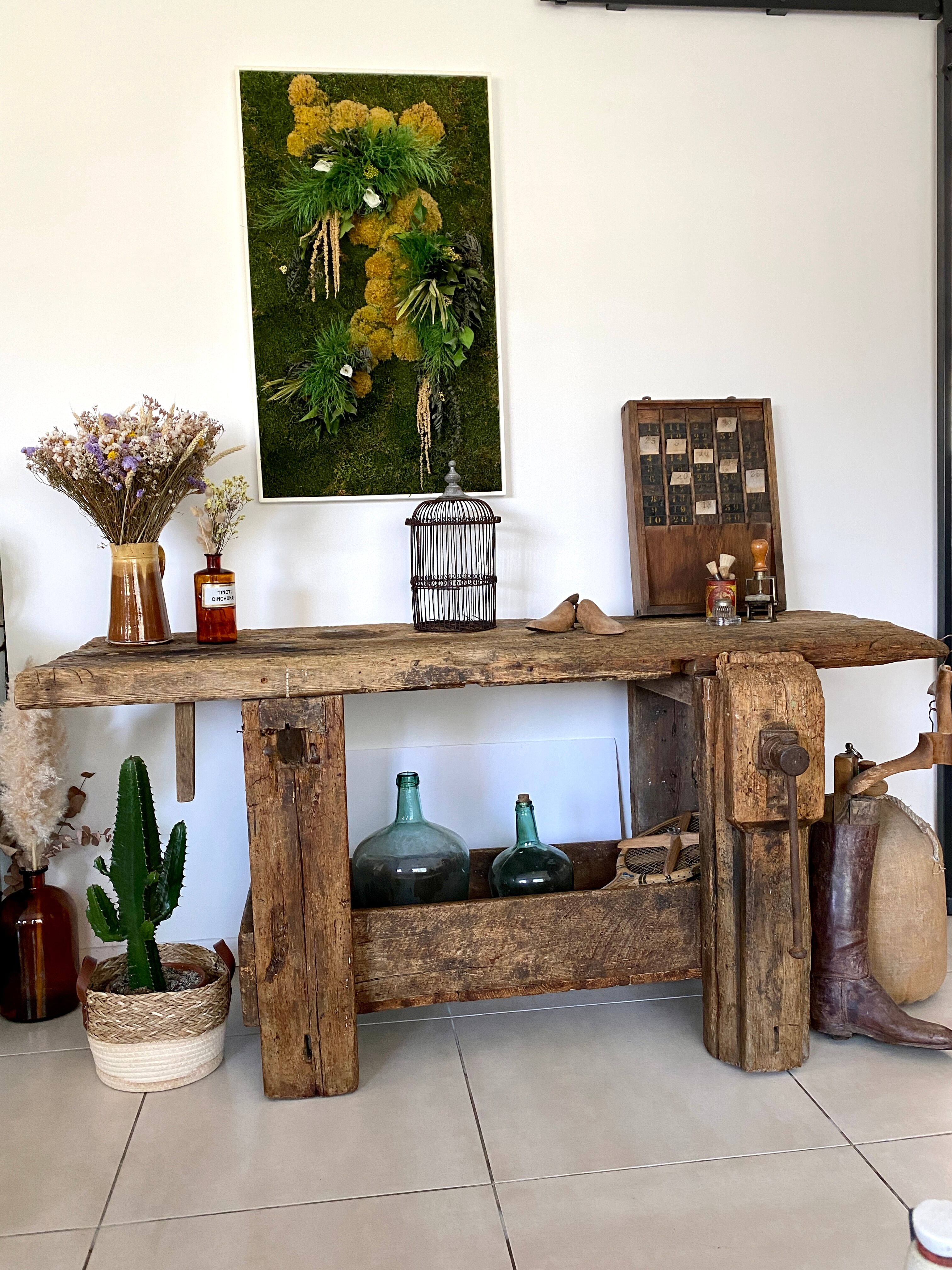 Old wooden workbench