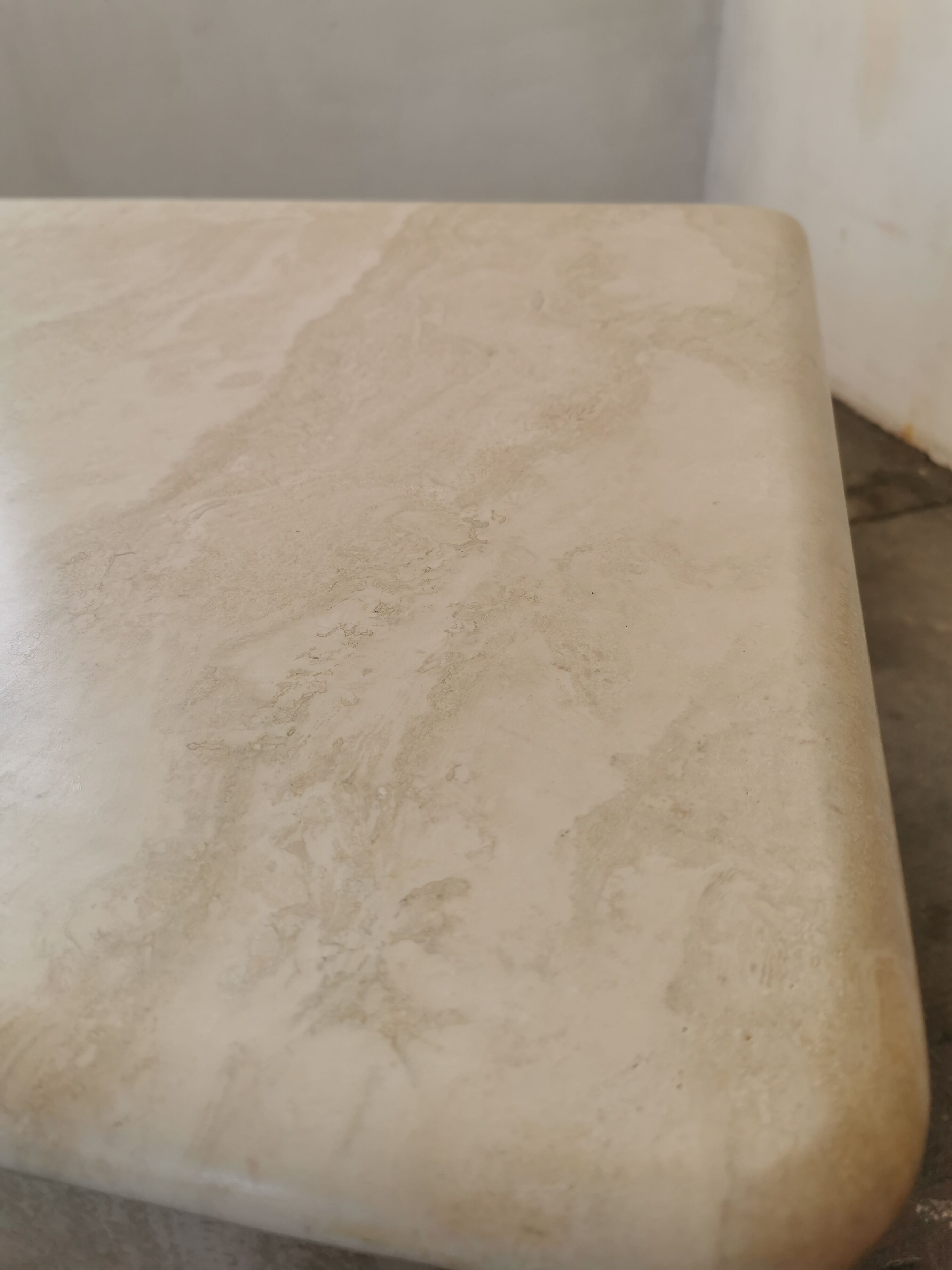 Square travertine coffee table