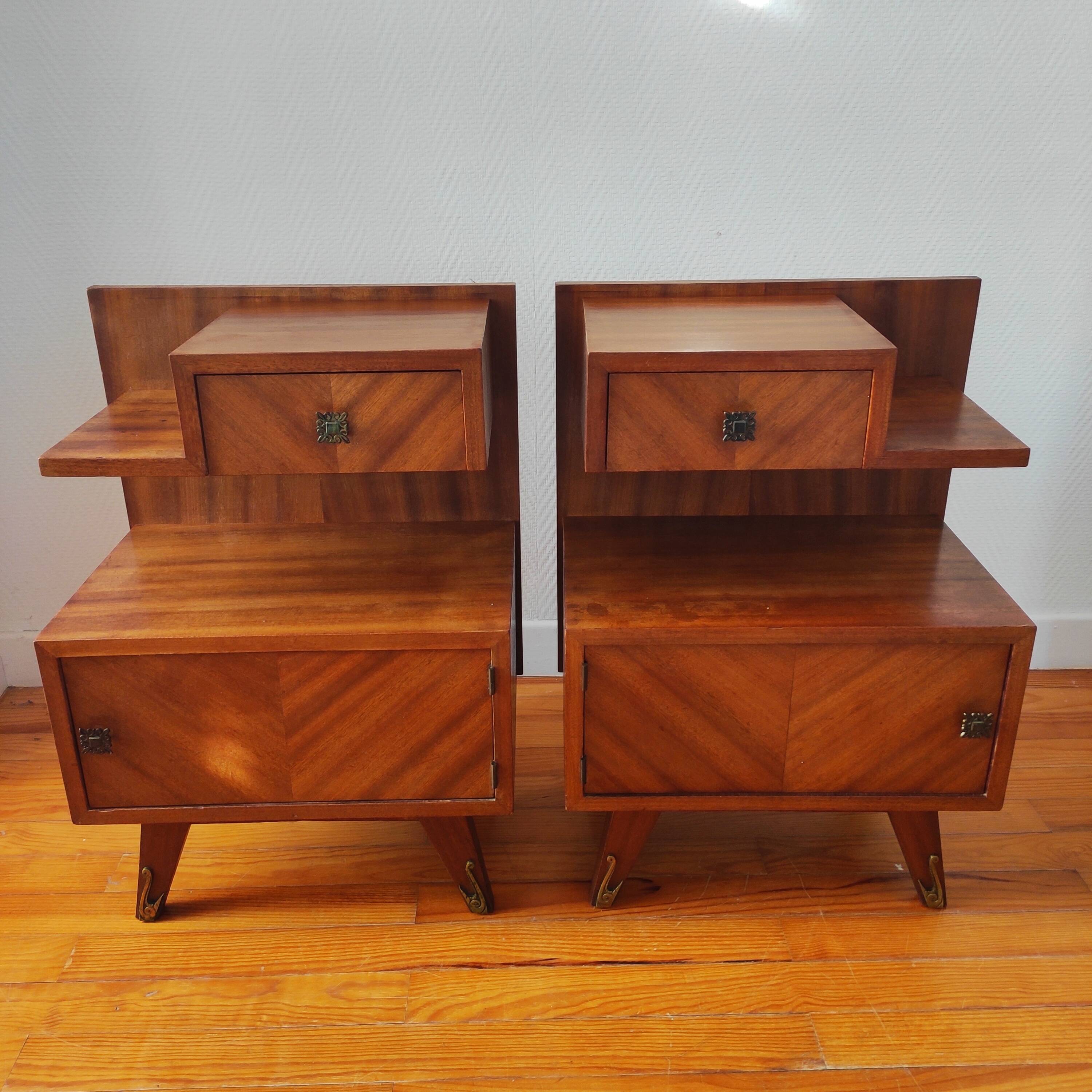 Pair of vintage bedside tables 1950/60