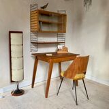 Vintage oak desk foot compass