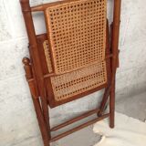 Bamboo folding armchair and caning