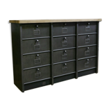 Industrial storage cabinet 12 strafor valve and solid oak top