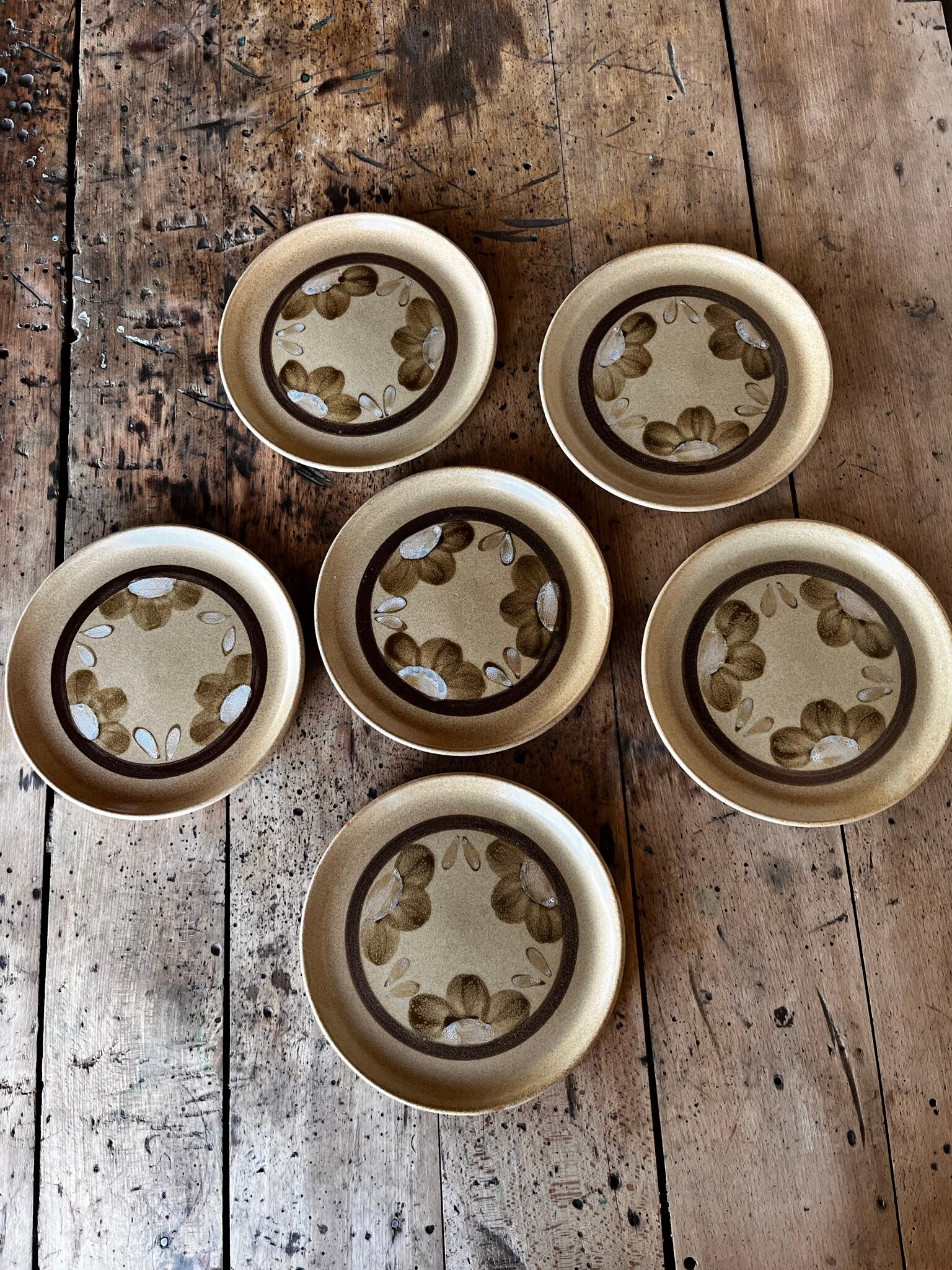 6 dessert plates Sarreguemines Atelier d'Art de Lorraine