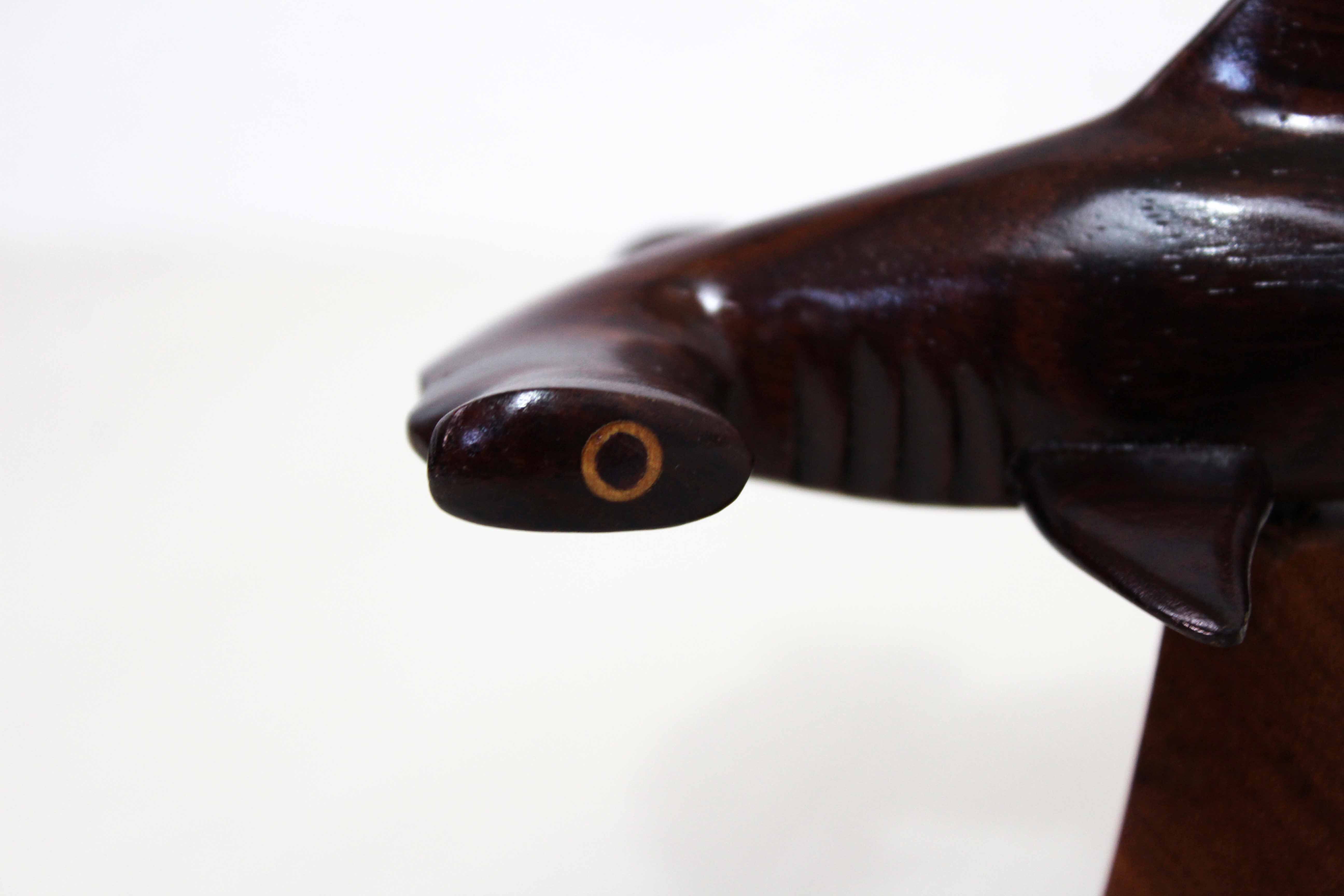 Wooden hammerhead shark 1970