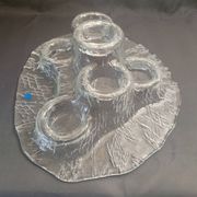 "Volcano" glass candlestick by Pertti Kallioinen for Meri Lasi, Finland