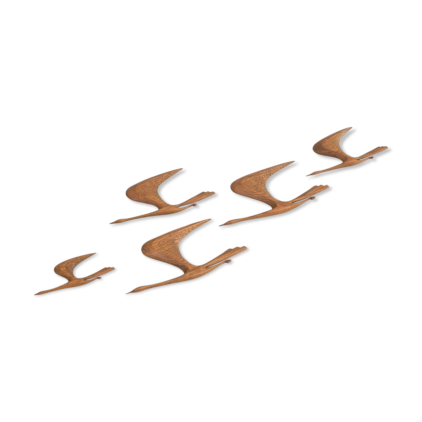 Flying Birds Mid-Century teak by Kunsthaus E. Oelker, 1960s, Set of 5
