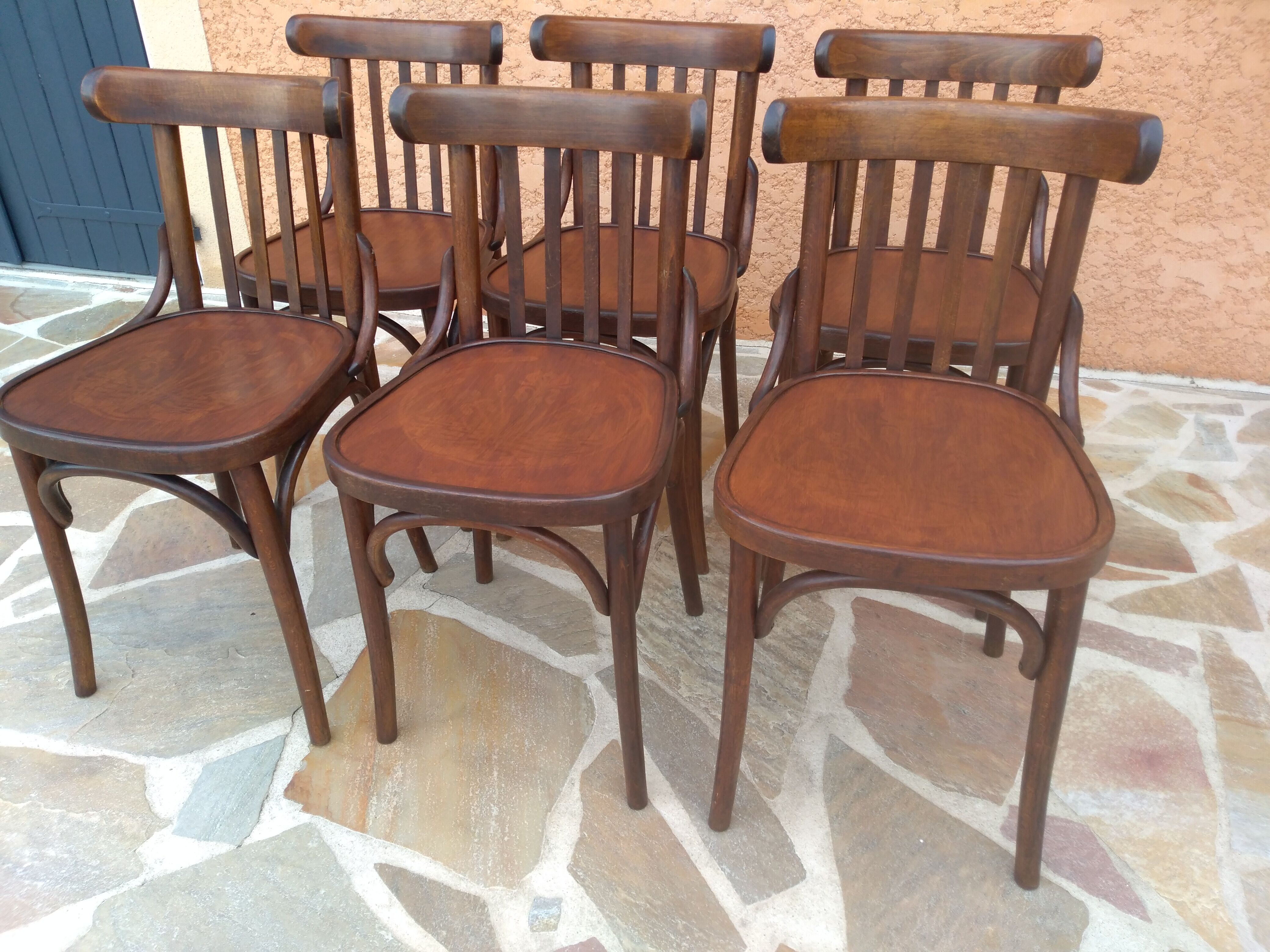 Suite of 6 bistrot chairs 1960