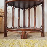 Vintage rattan corner shelf