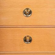 Scandinavian minimalist blonde oak chest, mid-century modern chest.