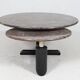 Sculptural coffee table in granite and wood, Italy 1980s.