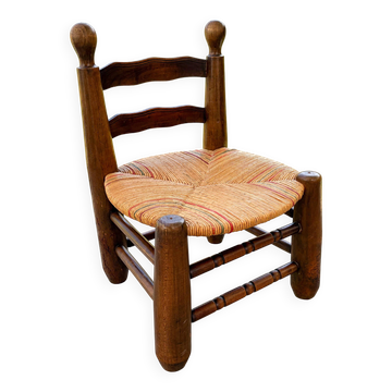 Chaise enfant brutaliste attribuée à Charles Dudouyt , 19ème