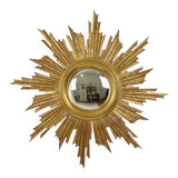 Large Deknudt Sunburst Gold Leaf Sun Mirror Sixties
